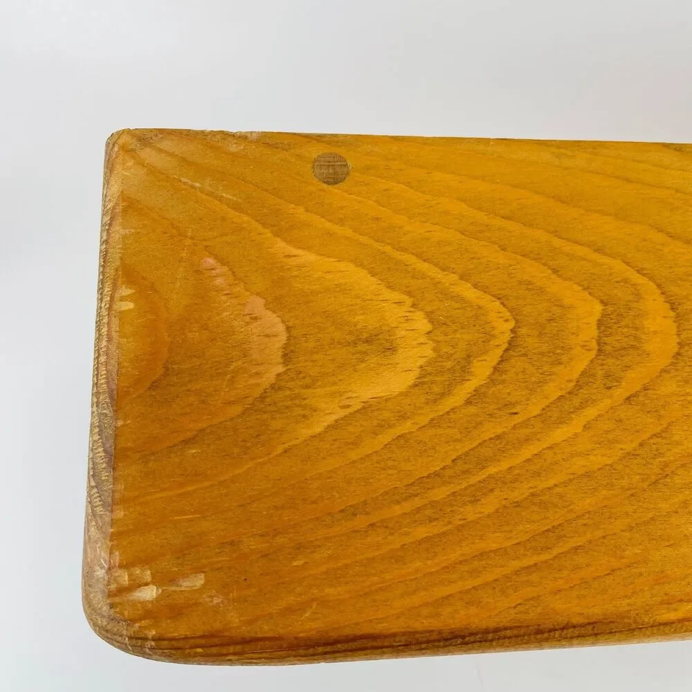 Vtg Wood Wall Shelf Heart Cutout Pegs Country Farmhouse Cottagecore Rustic 16x5